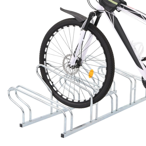 Sykkelstativ for 5 sykler gulv frittstående galvanisert stål