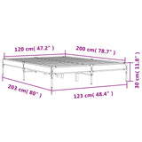 Sengeramme røkt eik 120x200 cm konstruert tre og metall