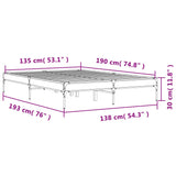 Sengeramme svart 135x190 cm konstruert tre og metall