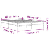 Sengeramme brun eik 120x190 cm konstruert tre og metall