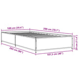 Sengeramme svart 100x200 cm konstruert tre og metall