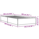 Sengeramme brun eik 100x200 cm konstruert tre og metall