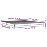 Sengeramme røkt eik 180x200 cm konstruert tre og metall