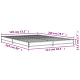 Sengeramme røkt eik 120x200 cm konstruert tre og metall