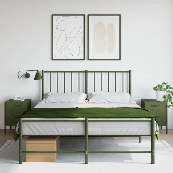 Nattbord 2 stk olivengrønn 36x39x50,5 cm stål