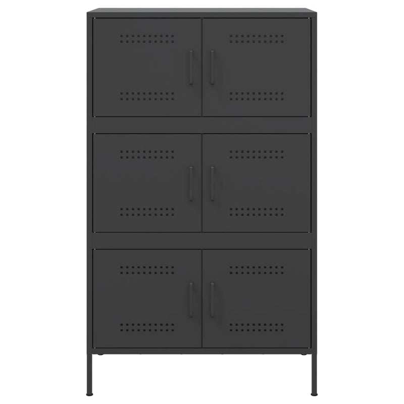 Highboard svart 68x39x113 cm stål