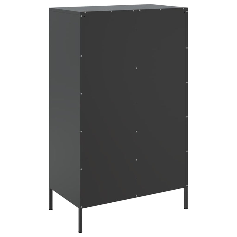 Highboard svart 68x39x113 cm stål