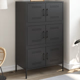 Highboard svart 68x39x113 cm stål