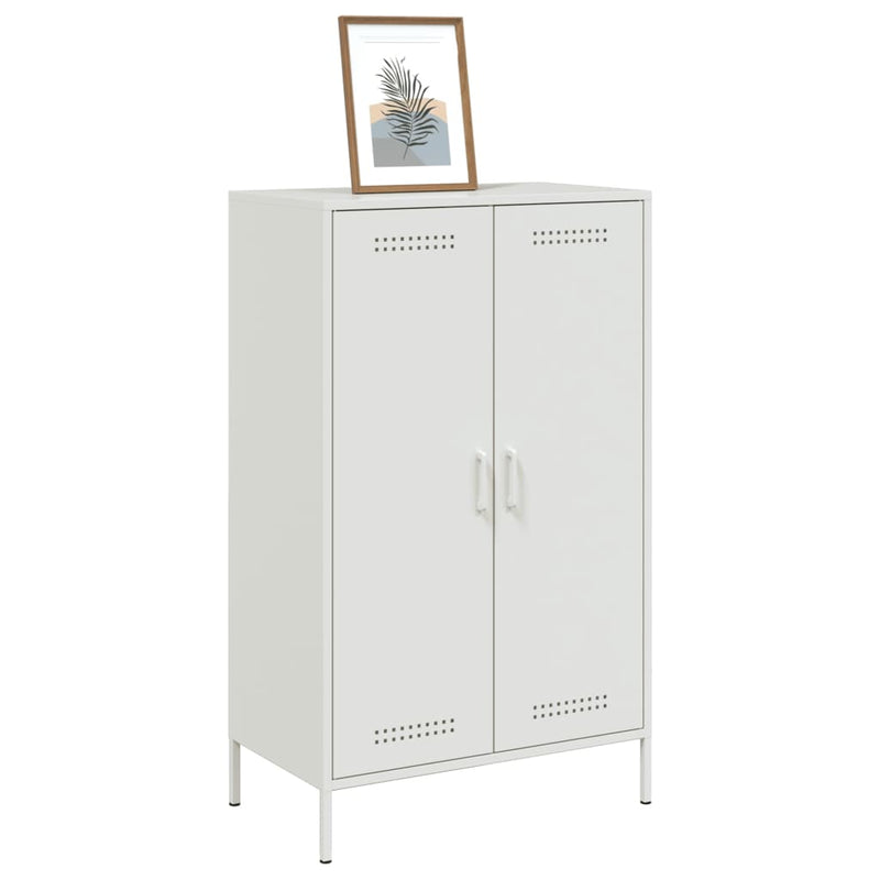 Highboard hvit 68x39x113 cm stål