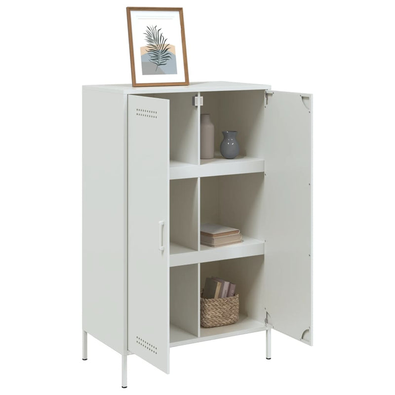 Highboard hvit 68x39x113 cm stål