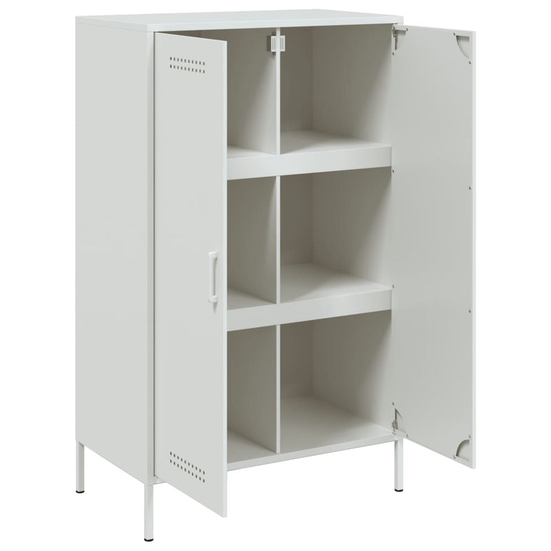 Highboard hvit 68x39x113 cm stål