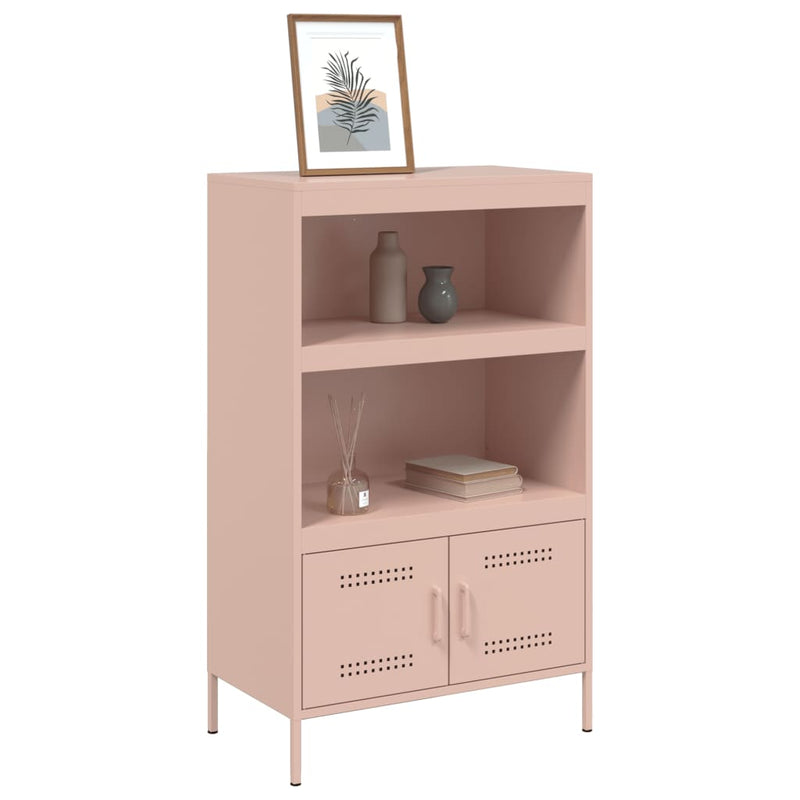 Highboard rosa 68x39x113 cm stål