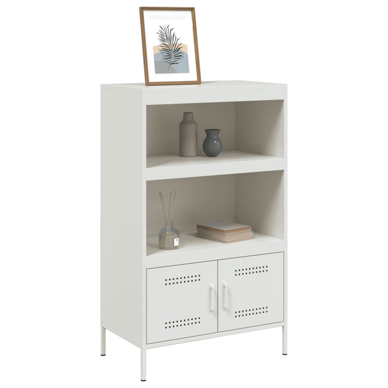 Highboard hvit 68x39x113 cm stål