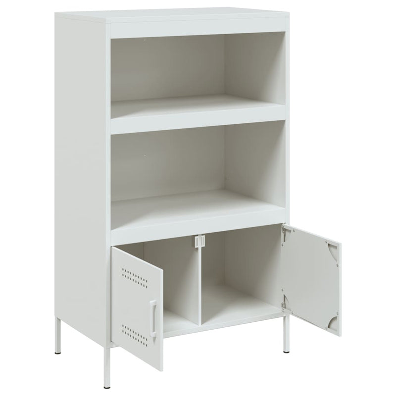 Highboard hvit 68x39x113 cm stål