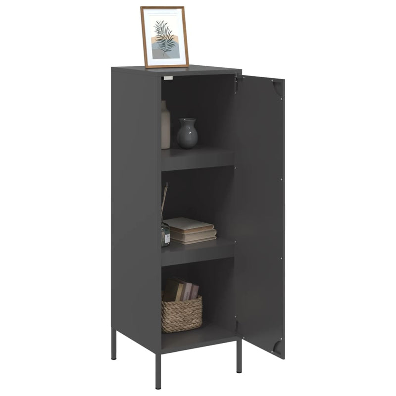 Highboard svart 36x39x113 cm stål