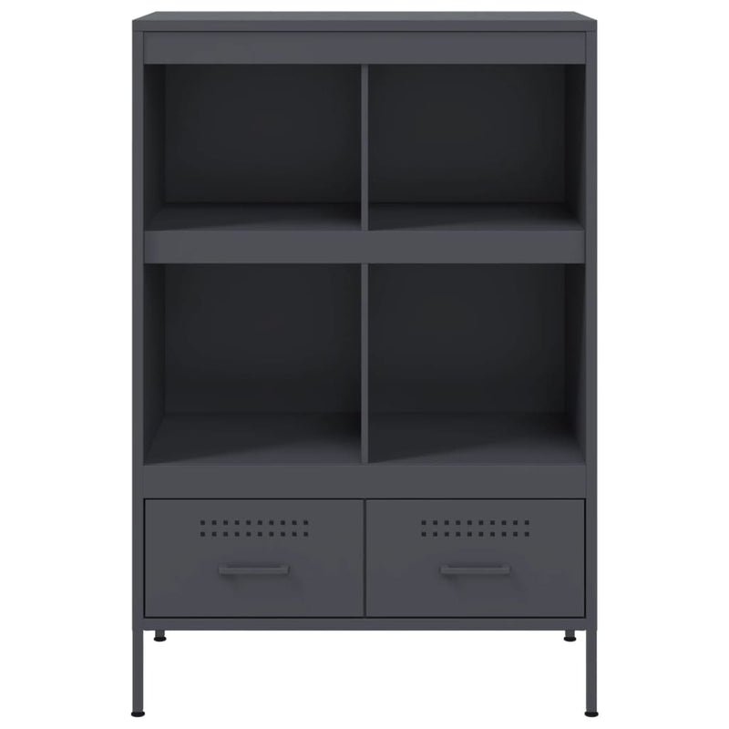 Highboard antrasitt 68x39x101,5 cm kaldvalset stål