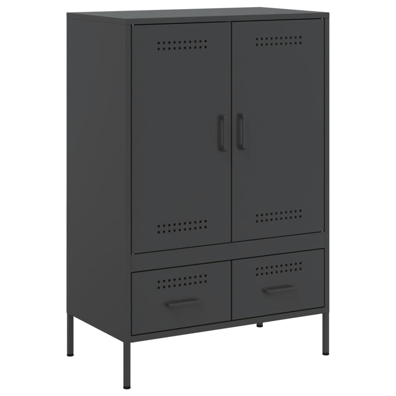 Highboard svart 68x39x101,5 cm kaldvalset stål