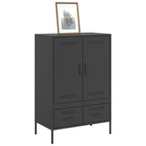 Highboard svart 68x39x101,5 cm kaldvalset stål