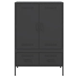 Highboard svart 68x39x101,5 cm kaldvalset stål