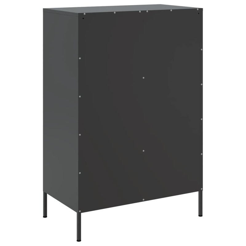 Highboard svart 68x39x101,5 cm kaldvalset stål