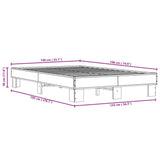 Sengeramme sonoma eik 140x190 cm konstruert tre og metall