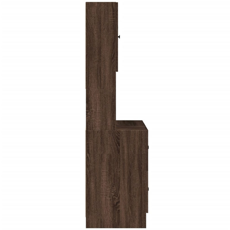 Kjøkkenskap brun eik 95x50x180 cm konstruert tre
