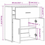 Skjenker 2 brun eik 60x31x70 cm konstruert tre