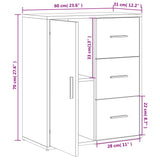 Skjenker 2 hvit 60x31x70 cm konstruert tre