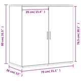 Skjenker 2 stk grå sonoma 79x38x80 cm konstruert tre