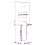 Kjøkkenskap hvit 60x50x180 cm konstruert tre