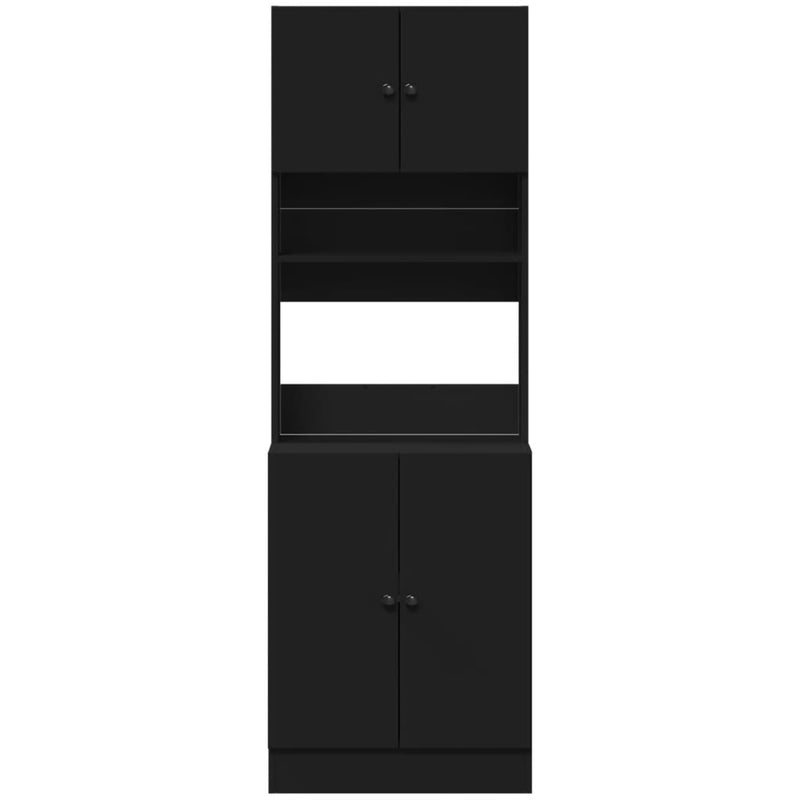 Kjøkkenskap svart 60x50x180 cm konstruert tre
