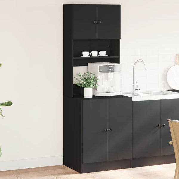 Kjøkkenskap svart 60x50x180 cm konstruert tre