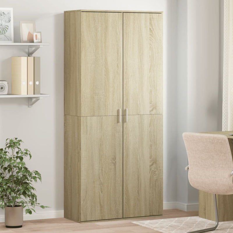 Highboard sonoma eik 80x35x180 cm konstruert tre