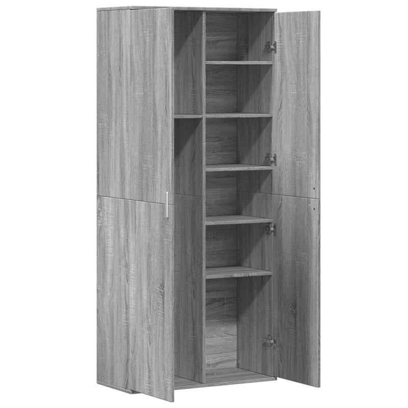 Highboard grå sonoma 80x35x180 cm konstruert tre