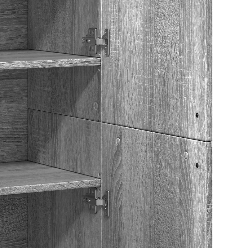 Highboard grå sonoma 80x35x180 cm konstruert tre