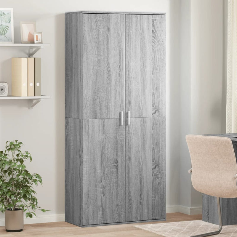 Highboard grå sonoma 80x35x180 cm konstruert tre