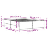 Sengeramme røkt eik 140x200 cm konstruert tre og metall