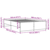 Sengeramme røkt eik 120x200 cm konstruert tre og metall