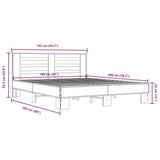 Sengeramme røkt eik 160x200 cm konstruert tre og metall