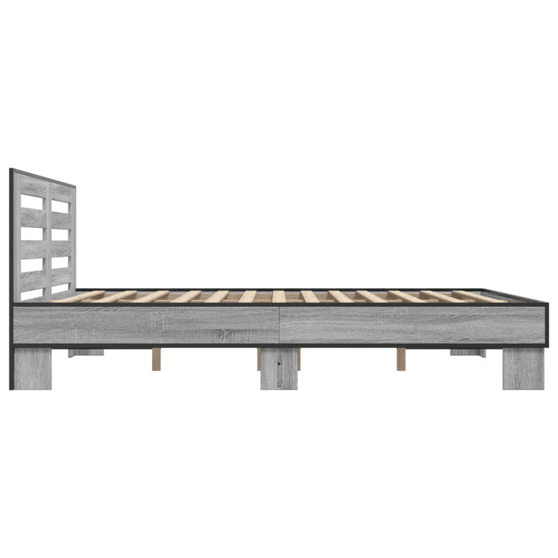 Sengeramme sonoma eik 160x200 cm konstruert tre og metall