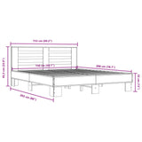 Sengeramme svart 150x200 cm konstruert tre og metall