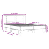 Sengeramme svart 120x200 cm konstruert tre og metall