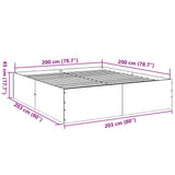 Sengeramme betonggrå 200x200 cm konstruert tre