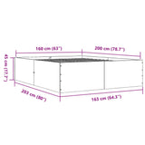 Sengeramme sonoma eik 160x200 cm konstruert tre