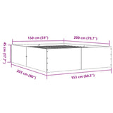 Sengeramme sonoma eik 150x200 cm konstruert tre