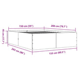 Sengeramme betonggrå 150x200 cm konstruert tre