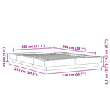 Sengeramme røkt eik 120x200 cm konstruert tre