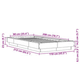 Sengeramme røkt eik 90x200 cm konstruert tre