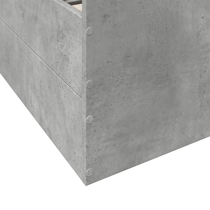 Sengeramme med skuffer betonggrå 135x190 cm konstruert tre