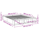 Sengeramme grå sonoma 200x200 cm konstruert tre